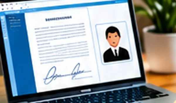 Laptop showing a document ready for online signing